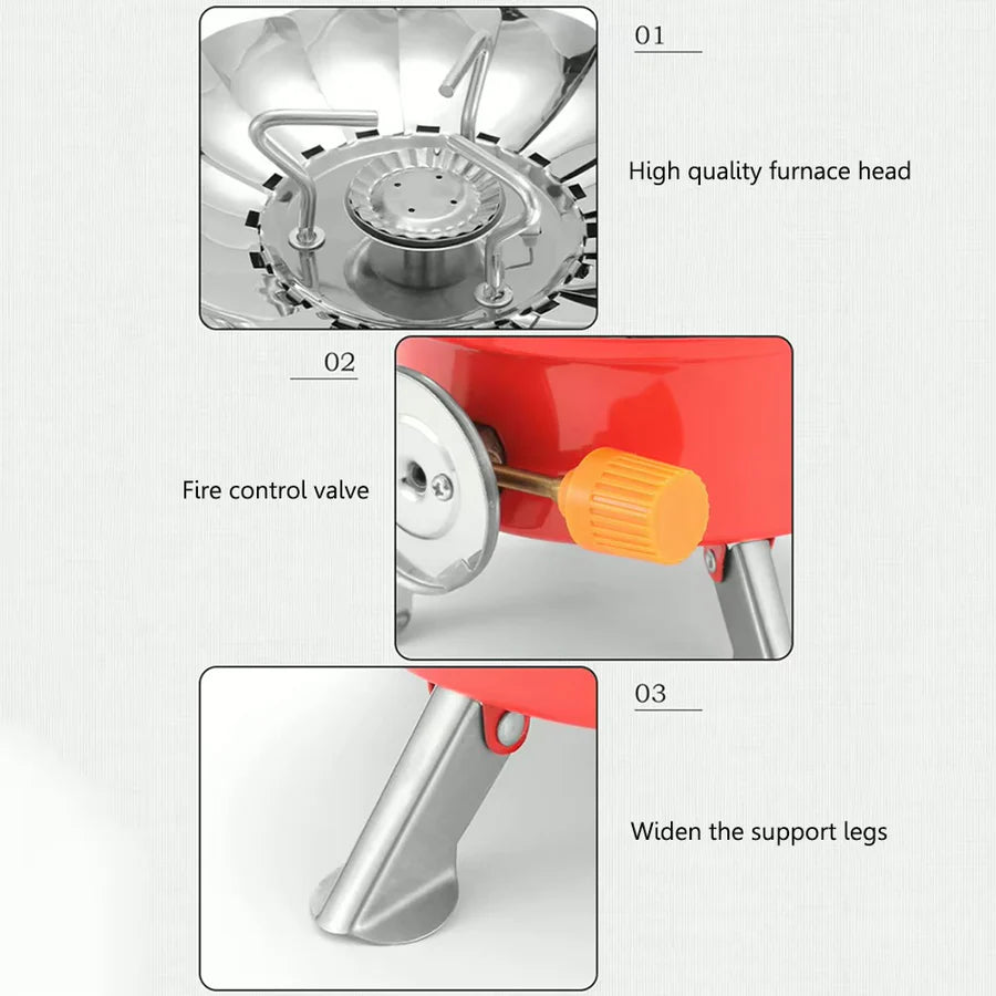 Outdoor Windproof Camping Stove With Butane Bottle  | AwamiImport.com
