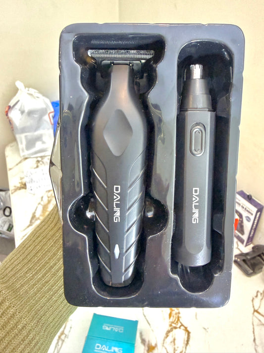 Daling DL-1808 2-in-1 Trimmer & Nose Hair Machine – Type-C ✂️⚡