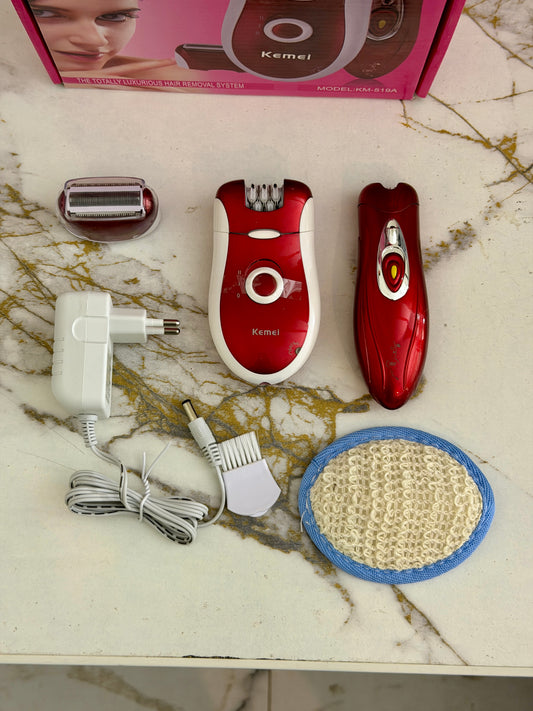 3-in-1 Portable Ladies Epilator & Shaver KM519A – Painless Hair Removal |