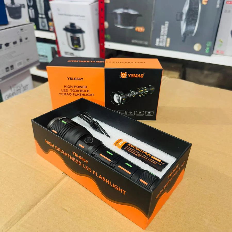 Yemao High Power LED Flashlight – Ultra-Bright & Long-Range Torch | AwamiImport.com