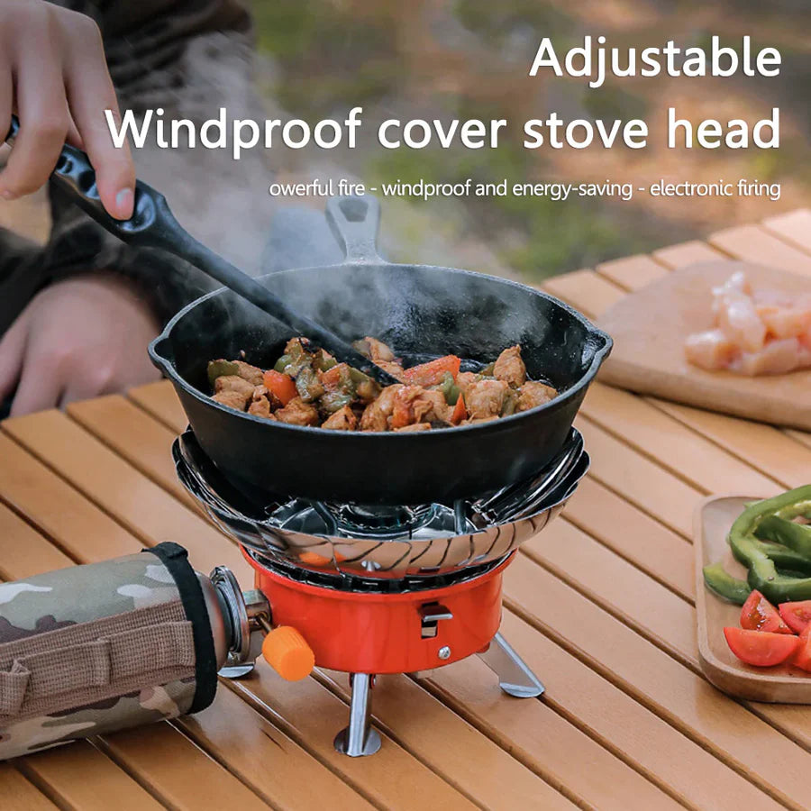 Outdoor Windproof Camping Stove With Butane Bottle  | AwamiImport.com