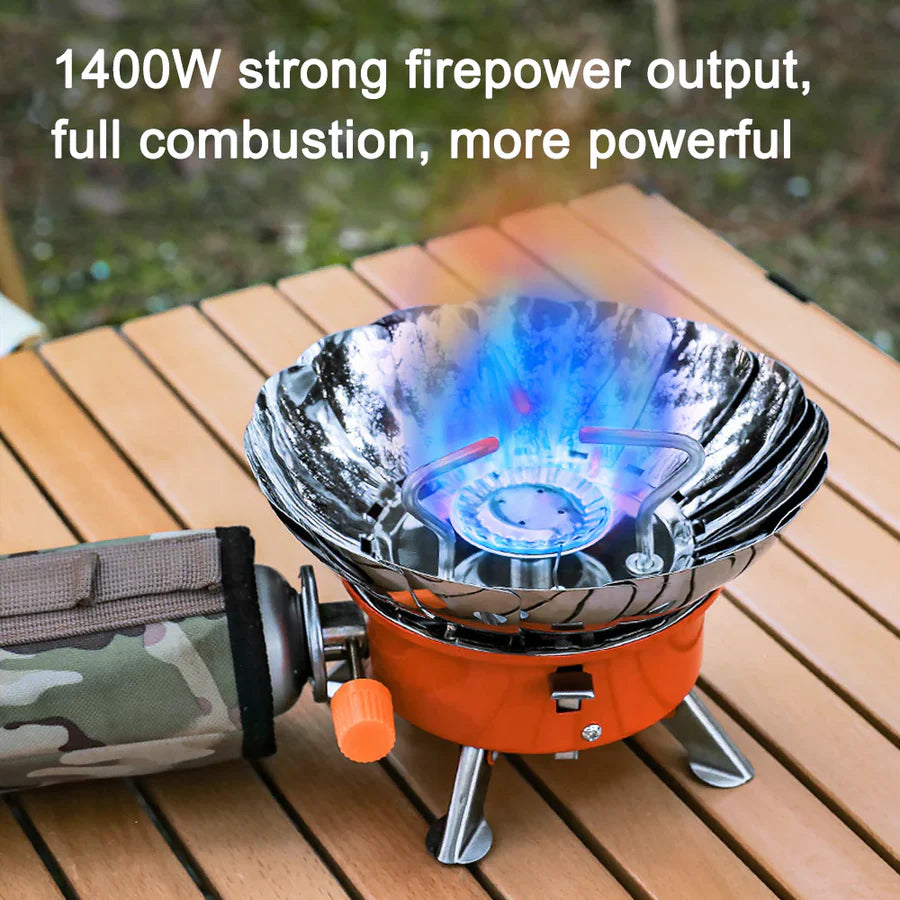 Outdoor Windproof Camping Stove With Butane Bottle  | AwamiImport.com