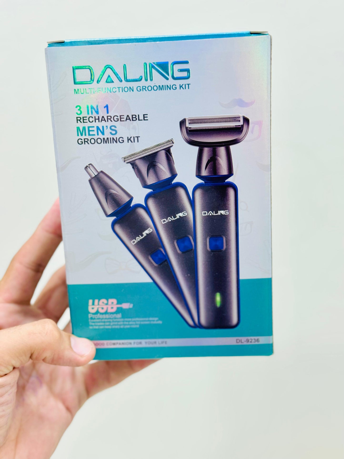 "DALING DL‑9236 3‑in‑1 Rechargeable Grooming Kit – Hair, Beard & Body Trimmer | AwamiImport.com"