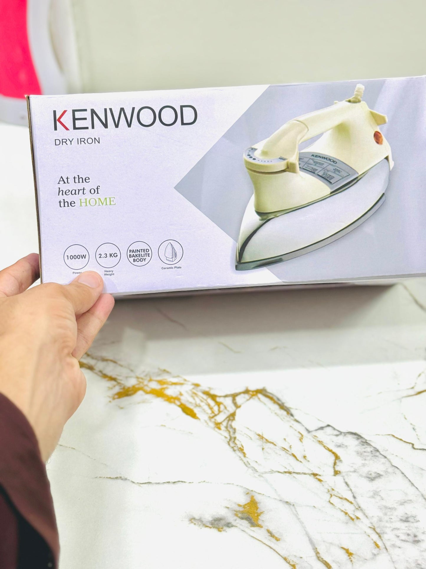 Kenwood Heavy Weight non-stick Dry Iron Gold Sole Plate-1000 W POWER | 1 year warranty