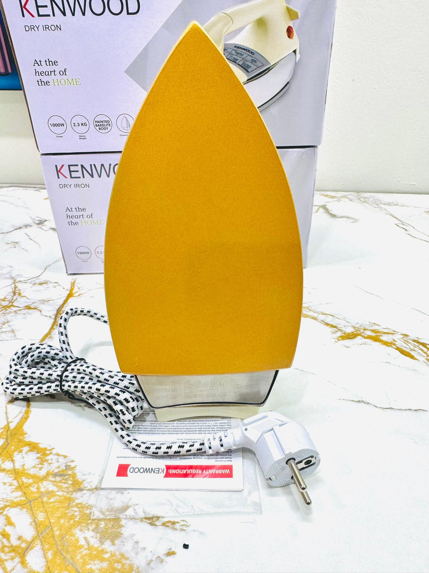 Kenwood Heavy Weight non-stick Dry Iron Gold Sole Plate-1000 W POWER | 1 year warranty