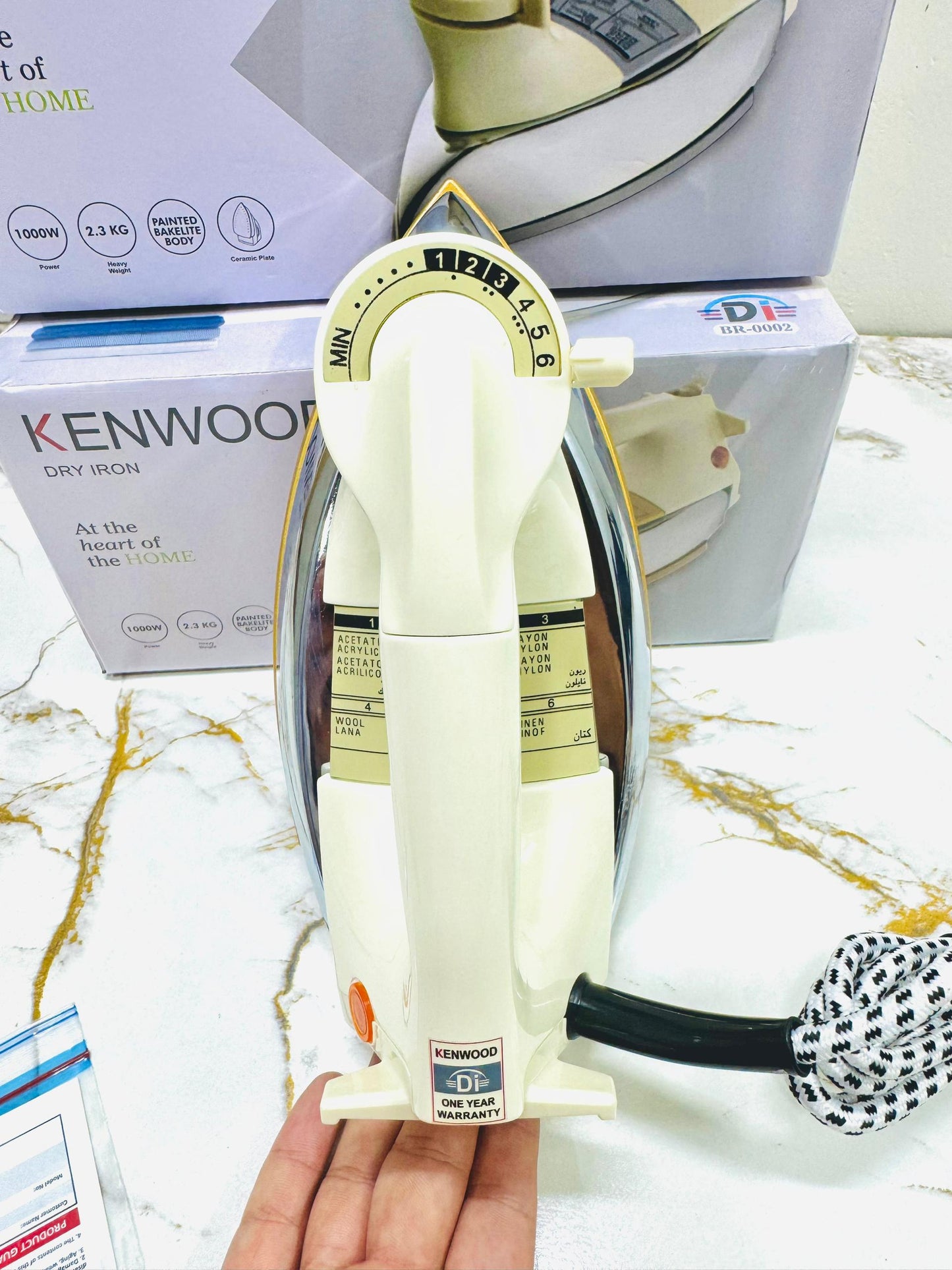 Kenwood Heavy Weight non-stick Dry Iron Gold Sole Plate-1000 W POWER | 1 year warranty