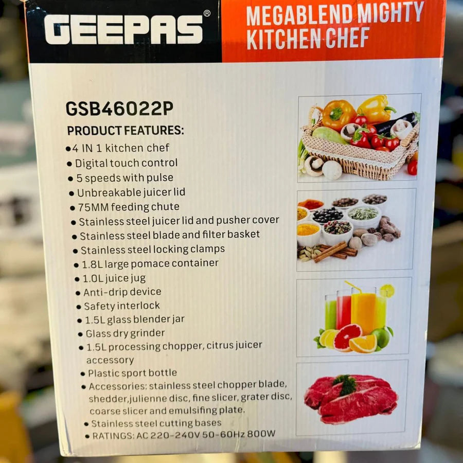 Geepas Megablend Kitchen Chef Food Factory 46022 | AwamiImport.com