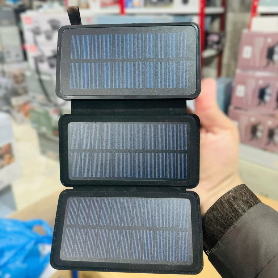 Airox 10000mAh Solar Power Bank – Dual Charging with Sun & Cable | AwamiImport.com
