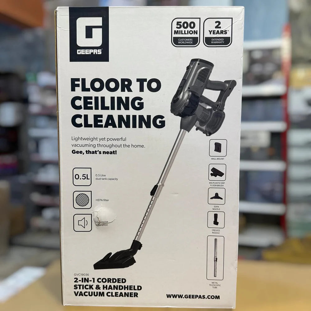 Geepas 2-in-1 Corded Stick & Handheld Vacuum Cleaner 19036 | AwamiImport.com