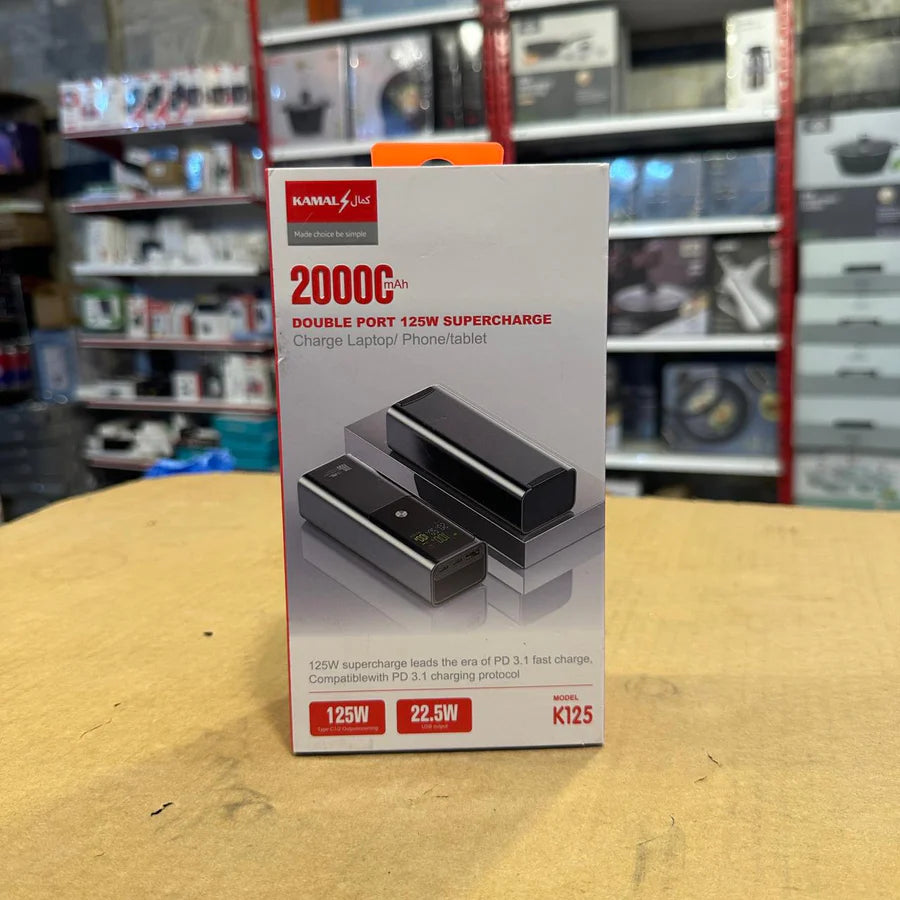 125W Lithium Power Bank 20000mAh K125 – Ultra-Fast Charging | AwamiImport.com
