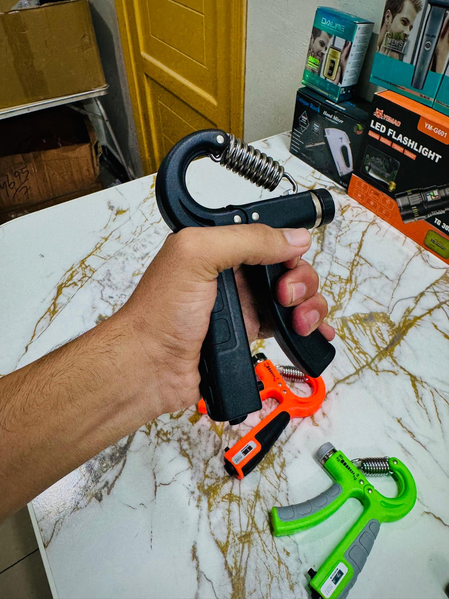 Imported Adjustable Hand Gripper (5–60kg) with Automatic Counting & Non-Slip Grip | AwamiImport.com