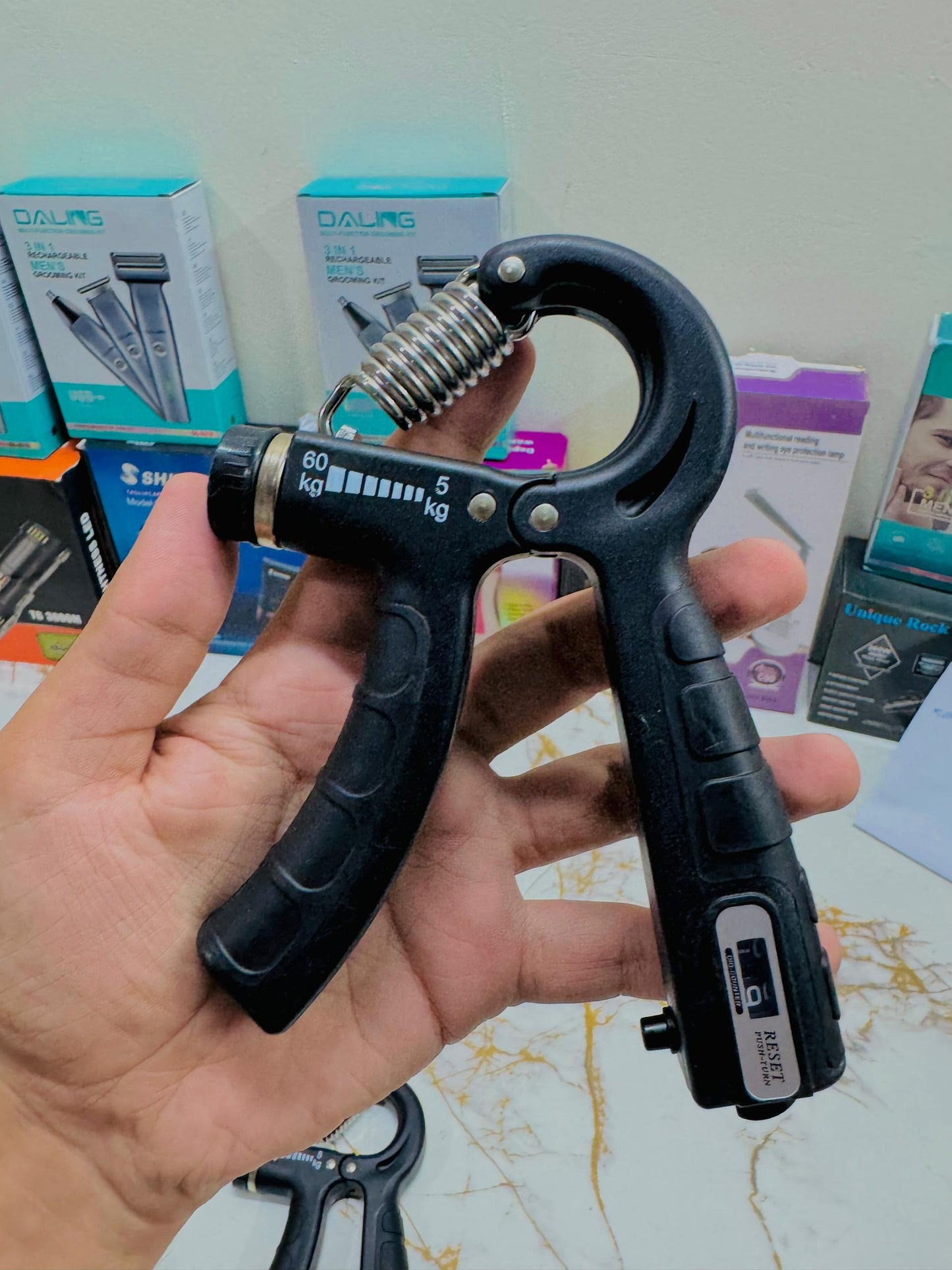 Imported Adjustable Hand Gripper (5–60kg) with Automatic Counting & Non-Slip Grip | AwamiImport.com
