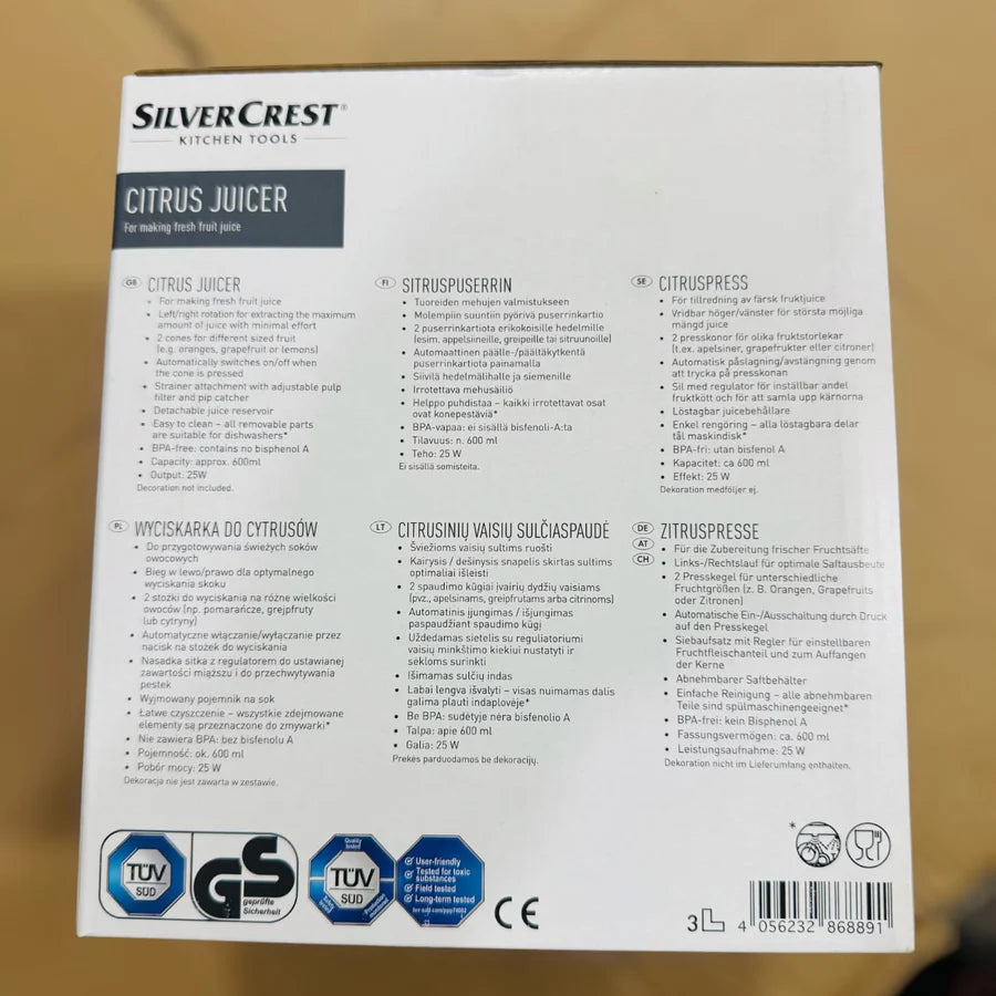 Silver Crest Electric Citrus Juicer – Fresh Juice in Seconds | AwamiImport.com