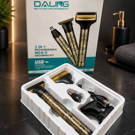 Daling 3-in-1 Grooming Kit – Trimmer + shaver + nose cutter | 2 hour battery backup + 1 year warranty