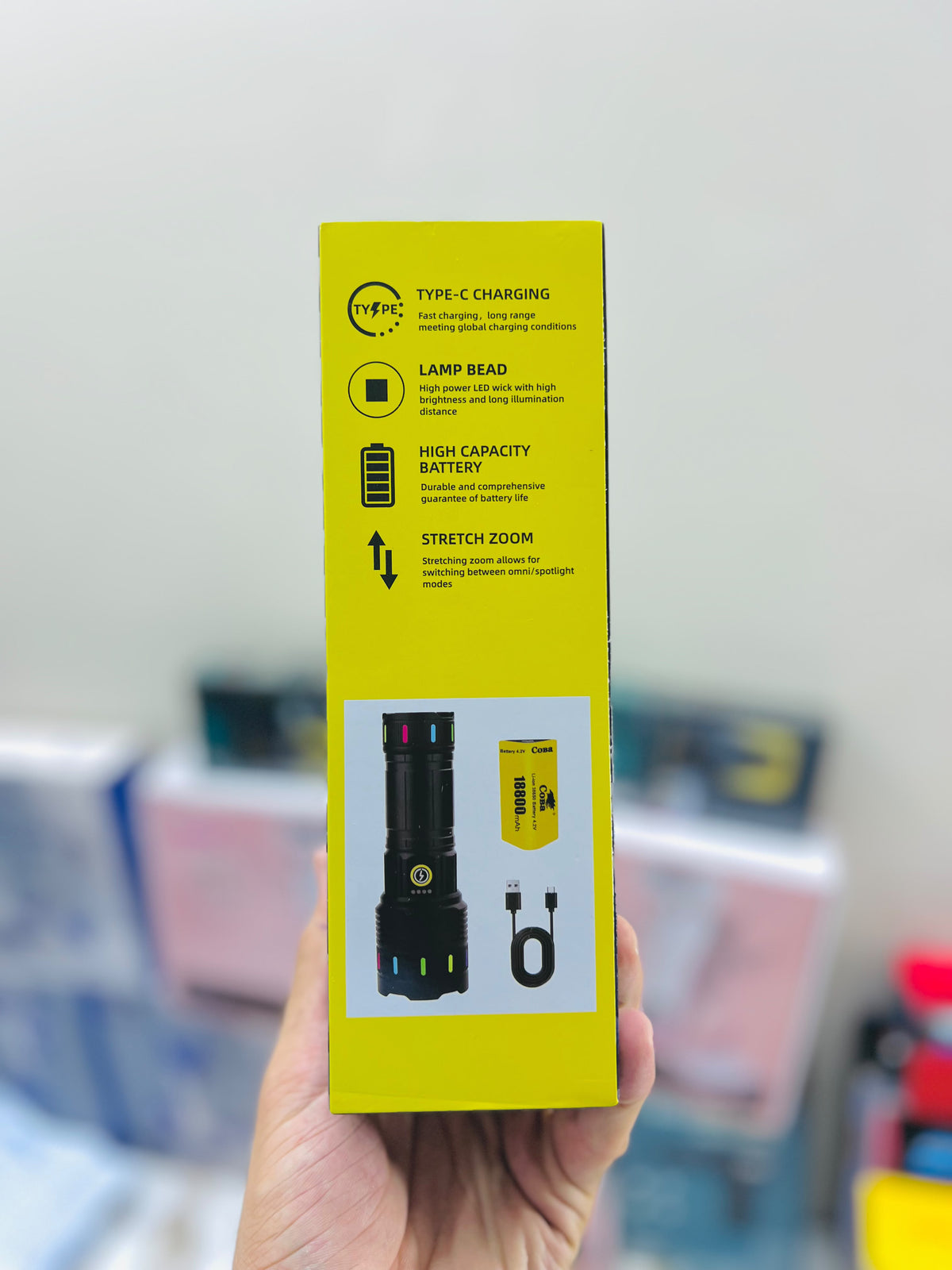 COBA TG WICK W516 Flashlight – 2000M Long-Range Torch, Aluminium Alloy Body & Lithium Battery
