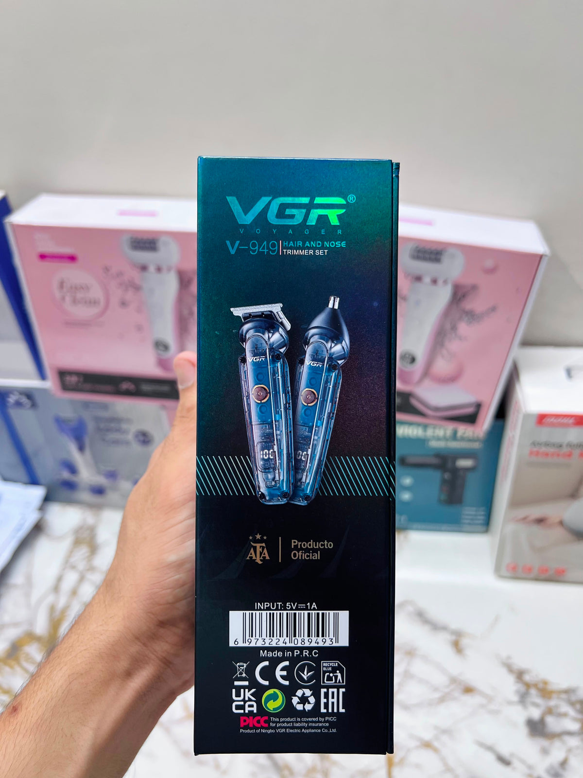 VGR 949 2-in-1 Hair & Nose Trimmer – 180 Min Runtime, IPX Waterproof|🇦🇷ARGENTINA LOT