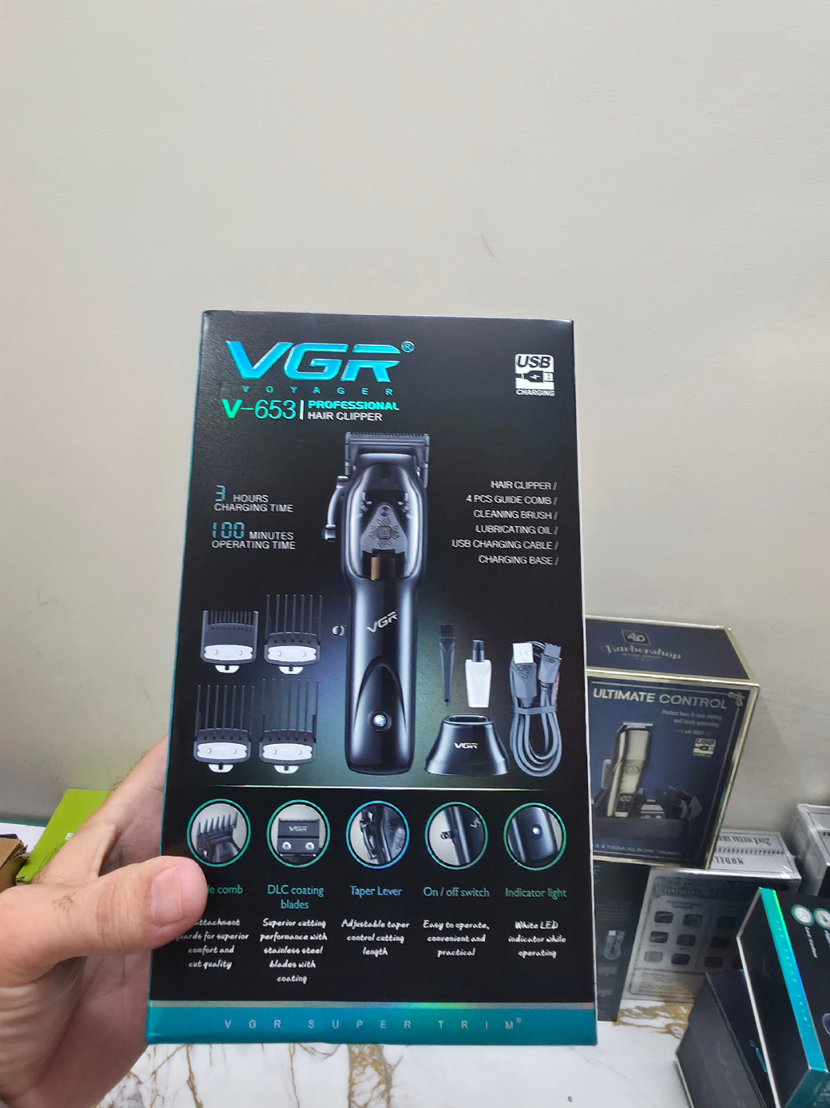 VGR V-653 Professional Hair Clipper | 2500mAh Lithium Battery Taper Lever Multi-Cut Clipper|🇦🇷ARGENTINA LOT