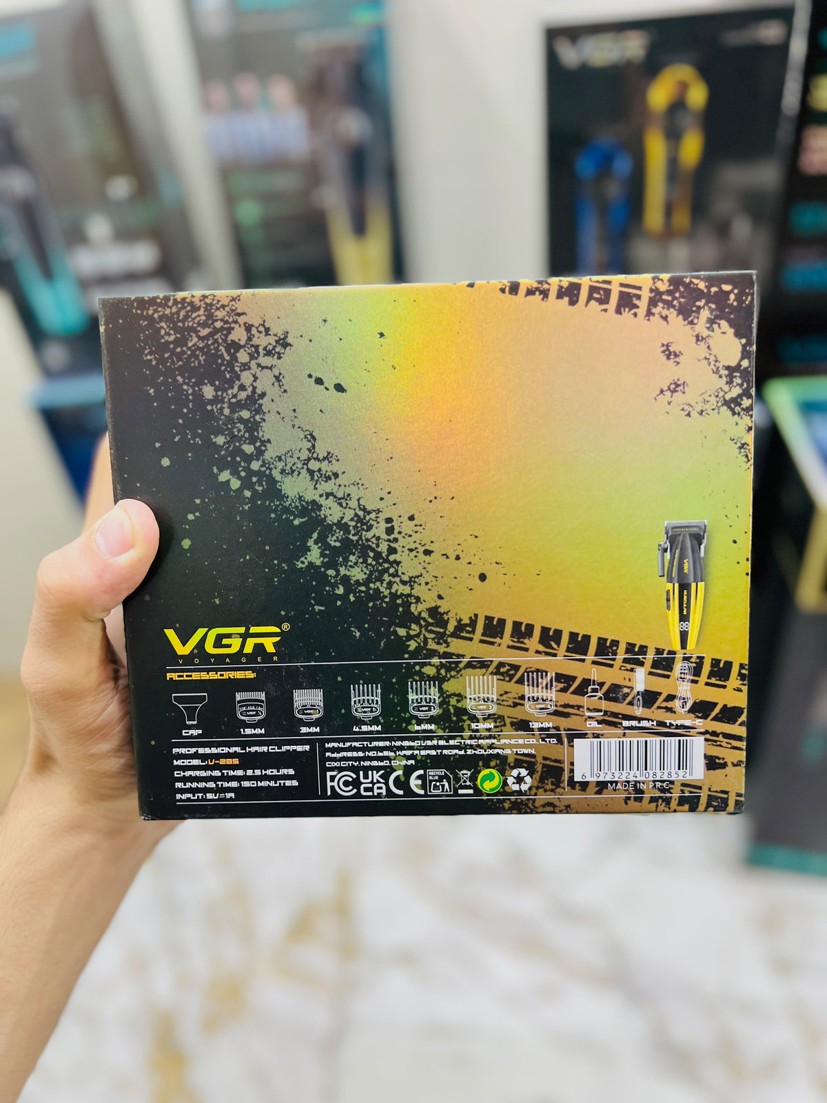 VGR Voyager Super Power V-285 Muscular C1 Trimmer – 9000 RPM, Metal Body, Ceramic Blade & 6 Magnetic Guide Combs|🇦🇷ARGENTINA LOT