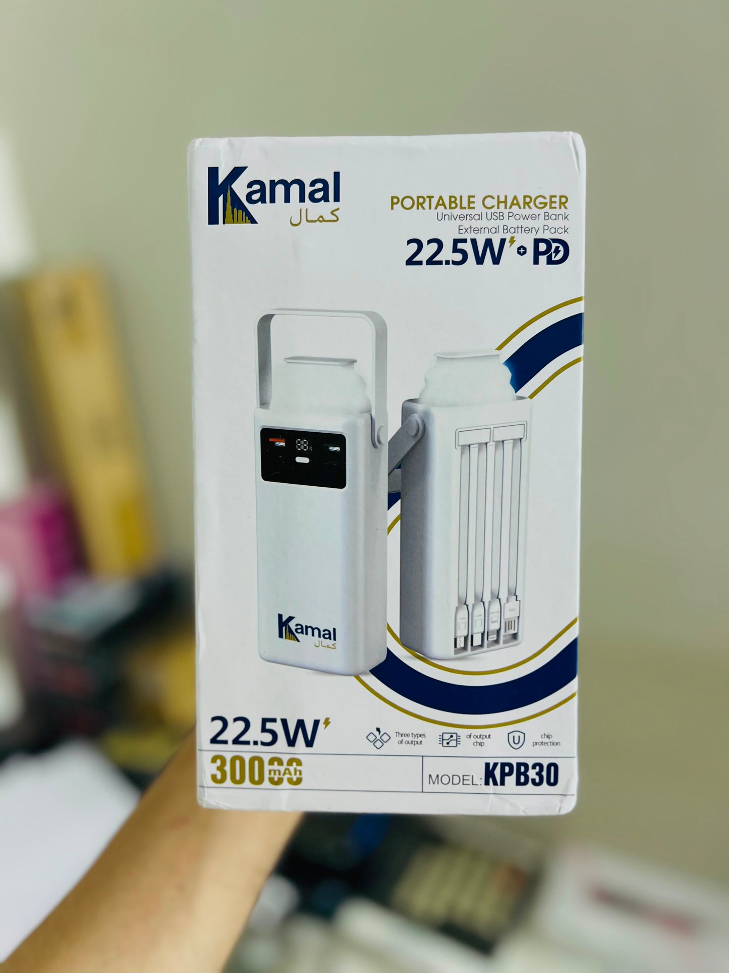 Kamal 30000mAh Power Bank KPB30 -Speed Backup with LED Lamp |