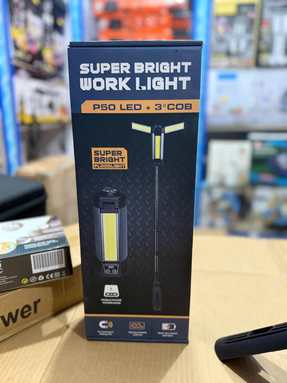 Super Bright Work Light P50 Led+ 3 COB Work Light with Digital Power Display