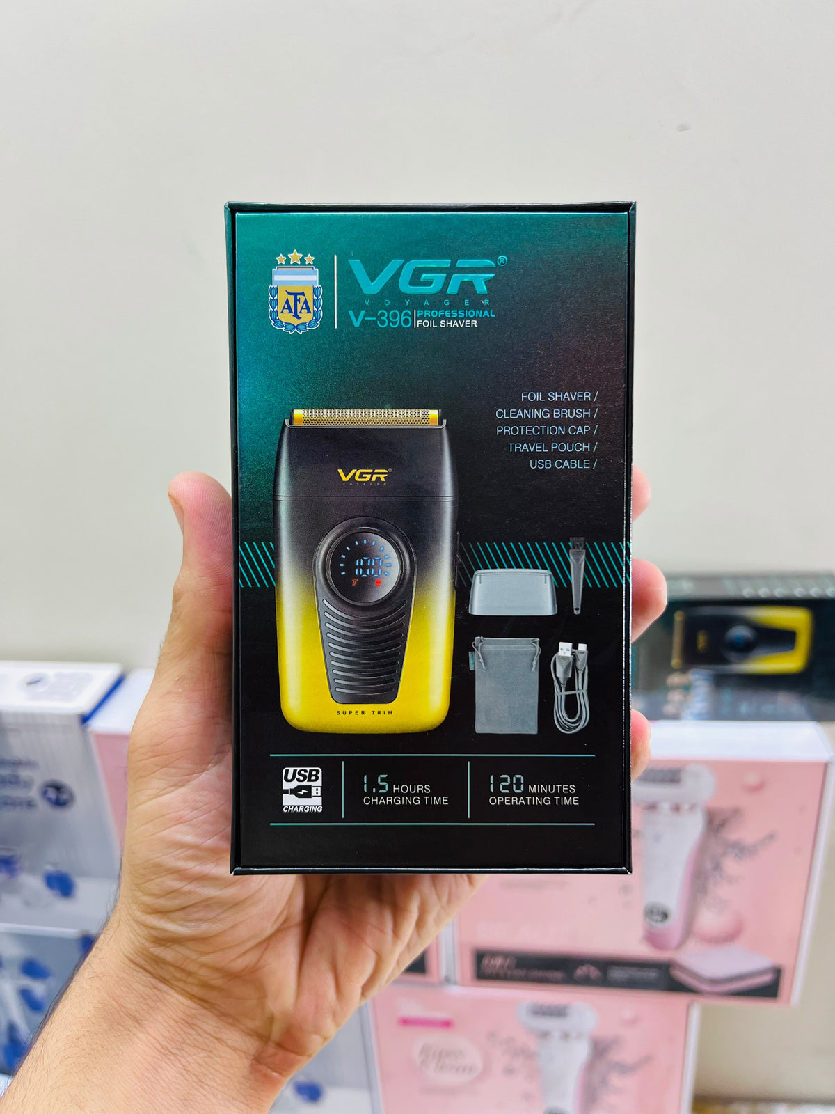 VGR V-696 Titanium Foil Shaver – 600mAh Lithium Battery, 120 Minutes Runtime
