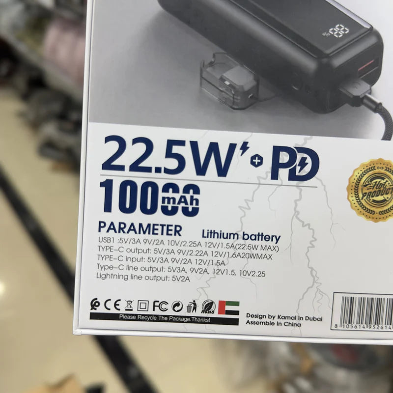 Kamal Shaheen 10000mAh Power Bank KPB12 – Fast Charging Compact Backup |
