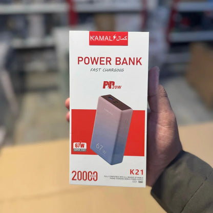 Kamal 20000mAh Fast-Charging Power Bank – Compact & Reliable | AwamiImport.com