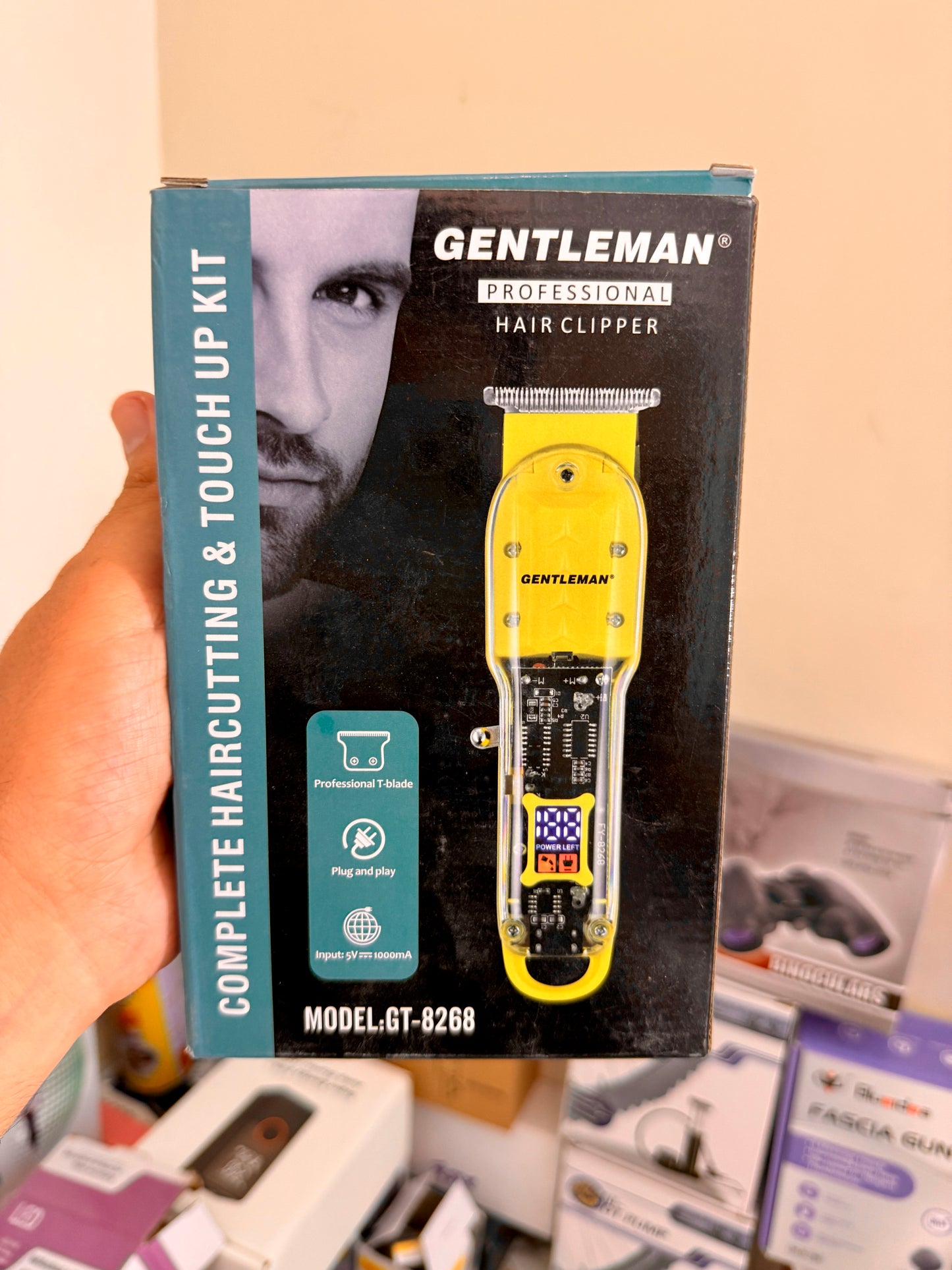 Gentlemen gt 8268 Professional Hair Trimmer with LED Display & Transparent Body – 180 Min Runtime