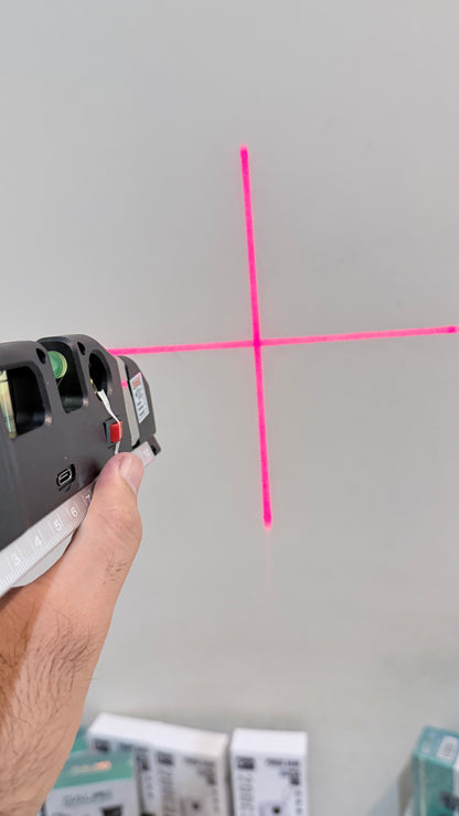8-in-1 Laser Level Measure with Steel Tape – Multipurpose Measuring Tool with Laser & Scale |