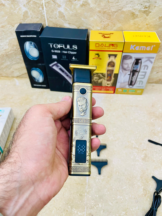 Daling DL-1636 Metal Body Trimmer – Digital Display & 4 Guide Combs ✂️⚡