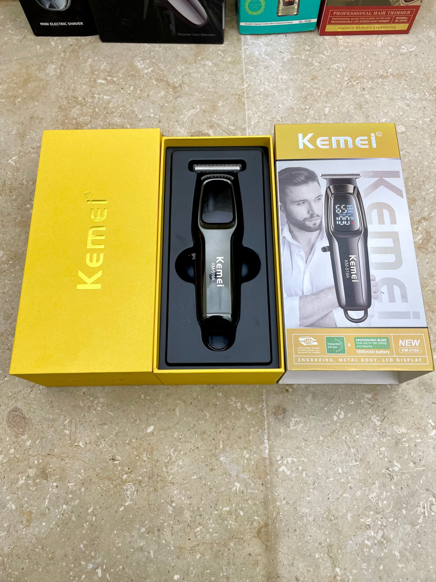 Kemei KM-519A Digital Display Trimmer – Type-C Fast Charging ✂️⚡