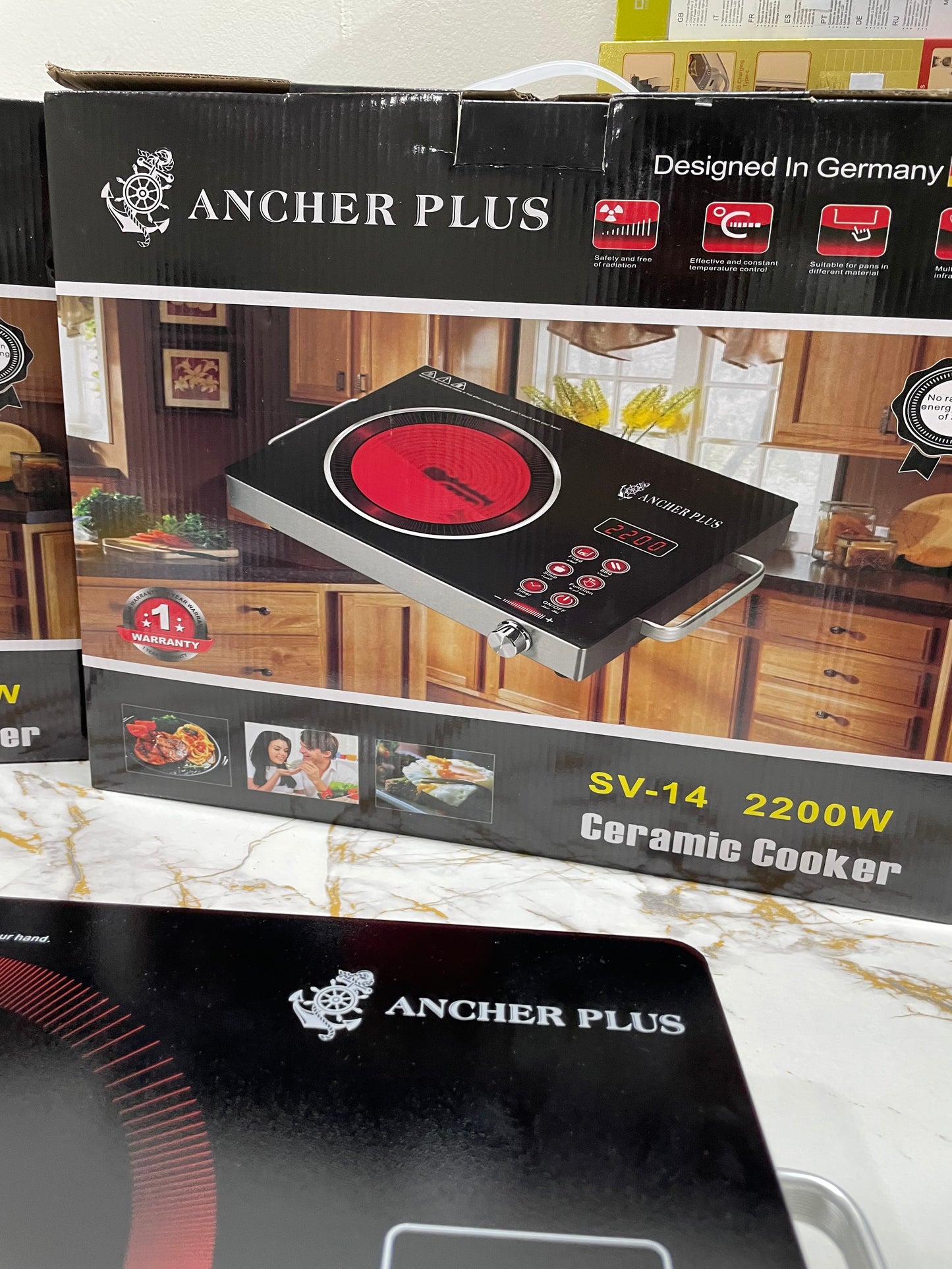 🔥German lot Ancher Plus 2200W Infrared Cooker – Portable Electric Ceramic Hot Plate | Fast Heating | Touch Control |1 year warranty