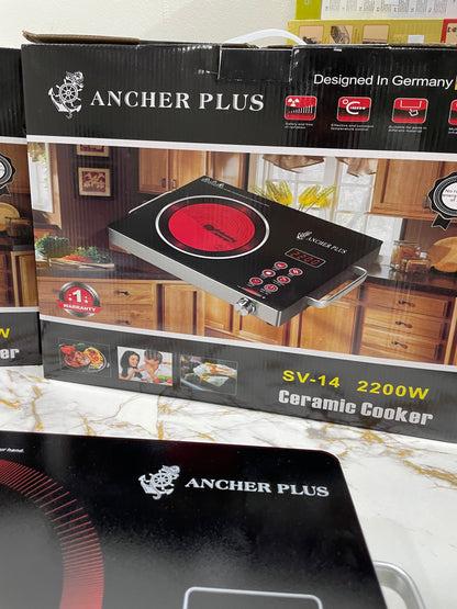 🔥German lot Ancher Plus 2200W Infrared Cooker – Portable Electric Ceramic Hot Plate | Fast Heating | Touch Control |1 year warranty