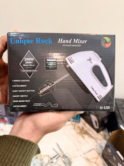 Unique Rock Hand Mixer – 7 Speed with 4 Attachments | AwamiImport.com