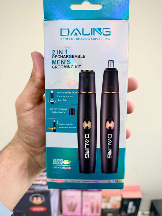 Daling DL-7108 2-in-1 Shaver & Nose Hair Trimmer | AwamiImport.com