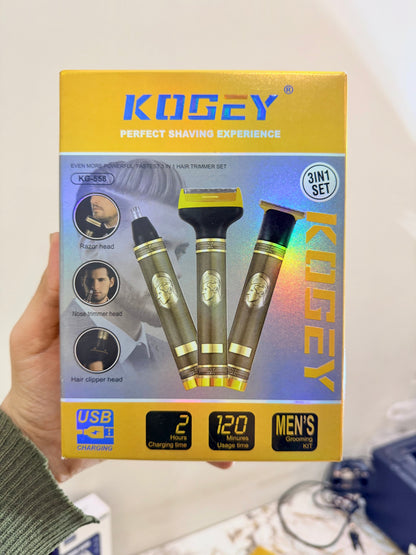 Kogey KG-558 3-in-1 Grooming Kit – Rechargeable Clipper + Trimmer | AwamiImport.com