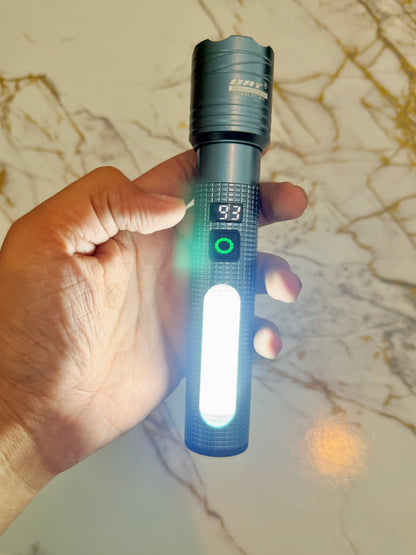 DAT DT-811 Rechargeable Torch – 300–500m Range, Waterproof 🔦⚡