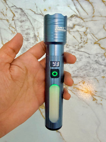 DAT DT-811 Rechargeable Torch – 300–500m Range, Waterproof 🔦⚡