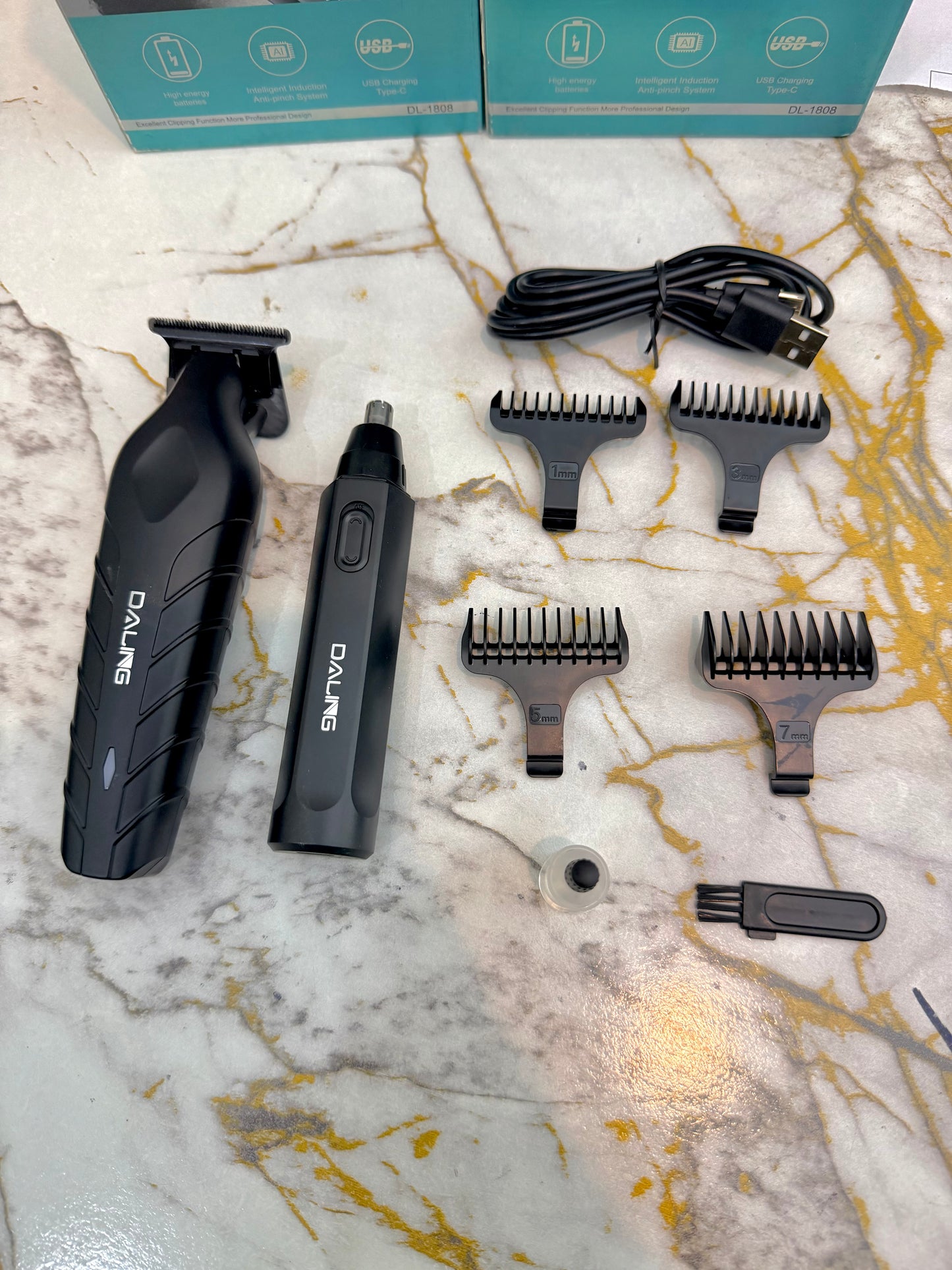 Daling DL-1808 2-in-1 Trimmer & Nose Hair Machine – Type-C ✂️⚡
