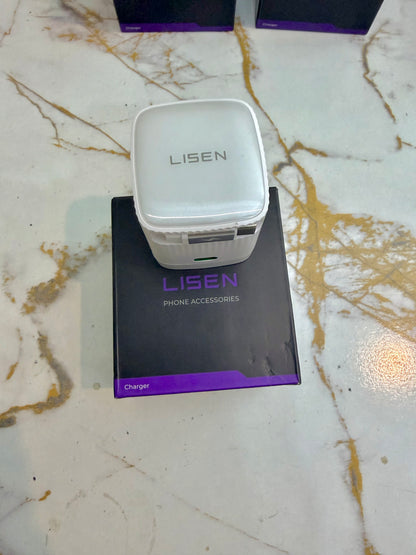 ⚡ LISEN 45W Retractable USB-C Fast Charger – Dual Port Power Block
