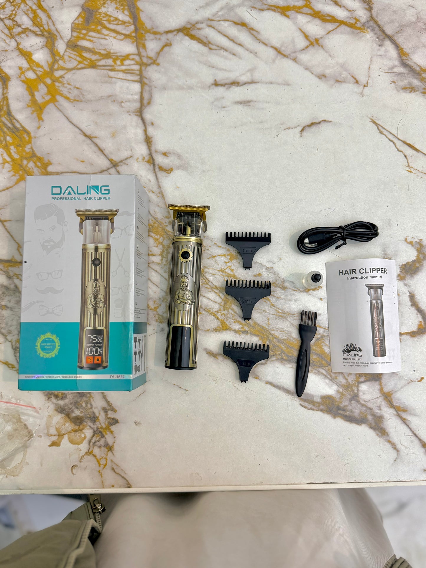 Daling 1677 Digital Display Trimmer with T-Blade | 120-Min Battery