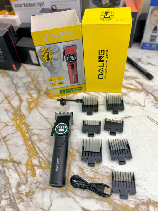 Daling RF-699 Professional Hair Clipper – Digital Display, 7 Guide Combs, 5H Runtime