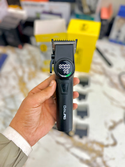 Daling RF-699 Professional Hair Clipper – Digital Display, 7 Guide Combs, 5H Runtime