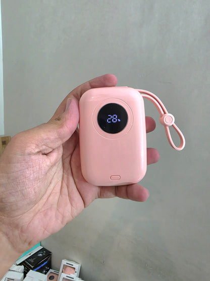 10,000mAh Mini Fast Charging Power Bank – Built-in Lightning & Type-C Cables | Pocket Size