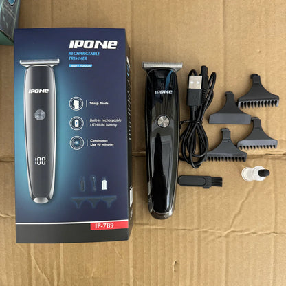 IPONE Rechargeable Trimmer – Digital Display | 90 Min Cordless Power | IP-789
