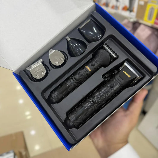 GLAKER  6-in-1 Grooming Kit for Men – Professional Beard Trimmer, Body Groomer & Cordless Hair Cutting Machine