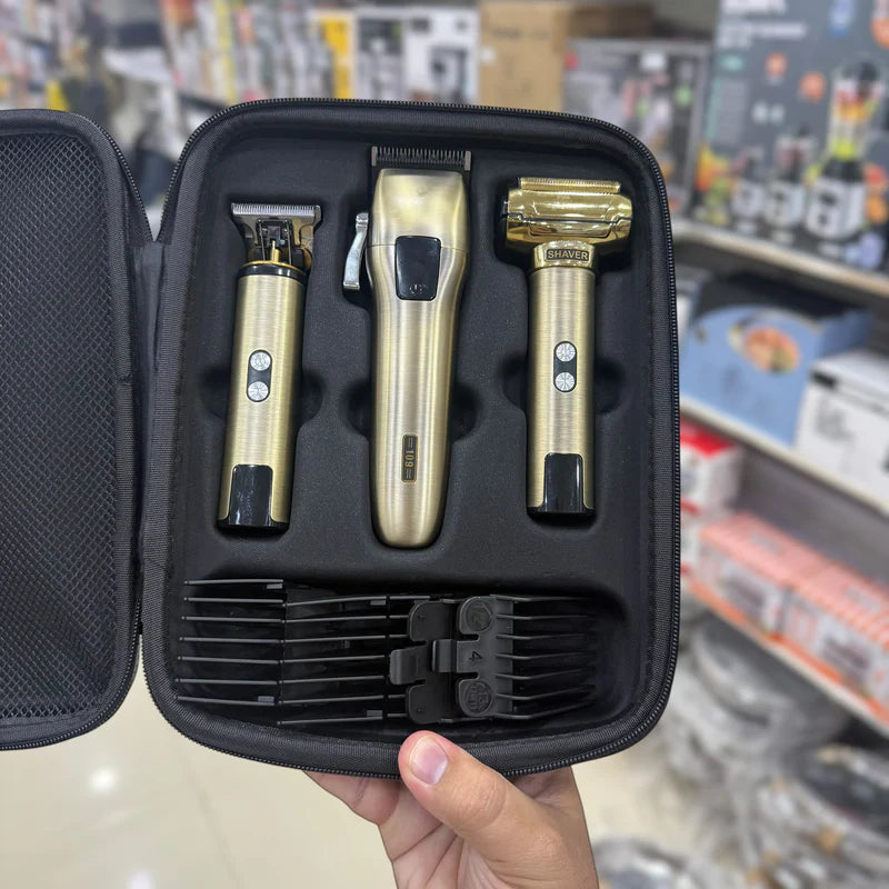 Premium 3-in-1 Waterproof Grooming Kit Model-109 – Hair Trimmer, Shaver & Nose Trimmer