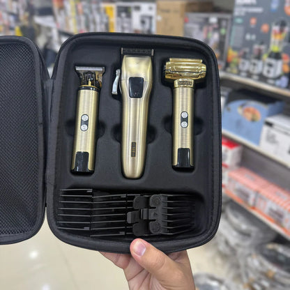 Premium 3-in-1 Waterproof Grooming Kit Model-109 – Hair Trimmer, Shaver & Nose Trimmer