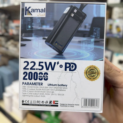 Kamal  20000mAh 22.5W Fast Charging Power Bank KPB20 – High-Speed Backup |