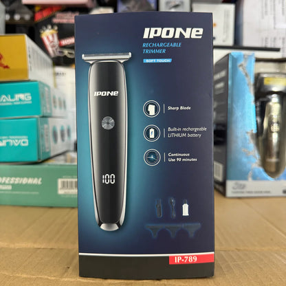 IPONE Rechargeable Trimmer – Digital Display | 90 Min Cordless Power | IP-789